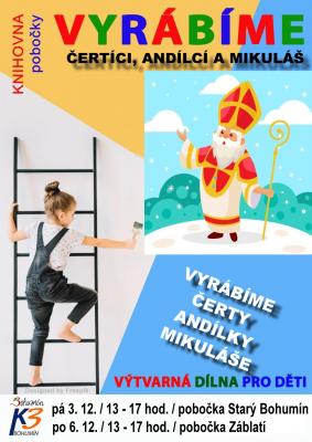 Zobrazit detail akce: Přijďte si vyrobit do knihovny Čertíky, Andílky a Mikuláše
