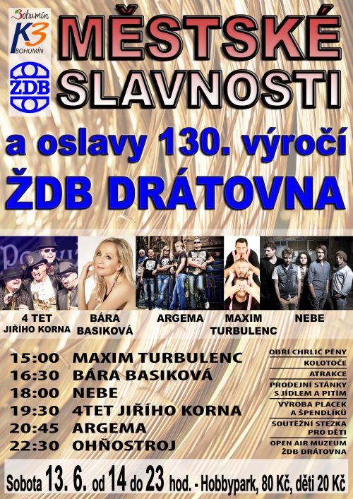 Zobrazit detail akce: Městské slavnosti a oslavy 130. výročí ŽDB DRÁTOVNA