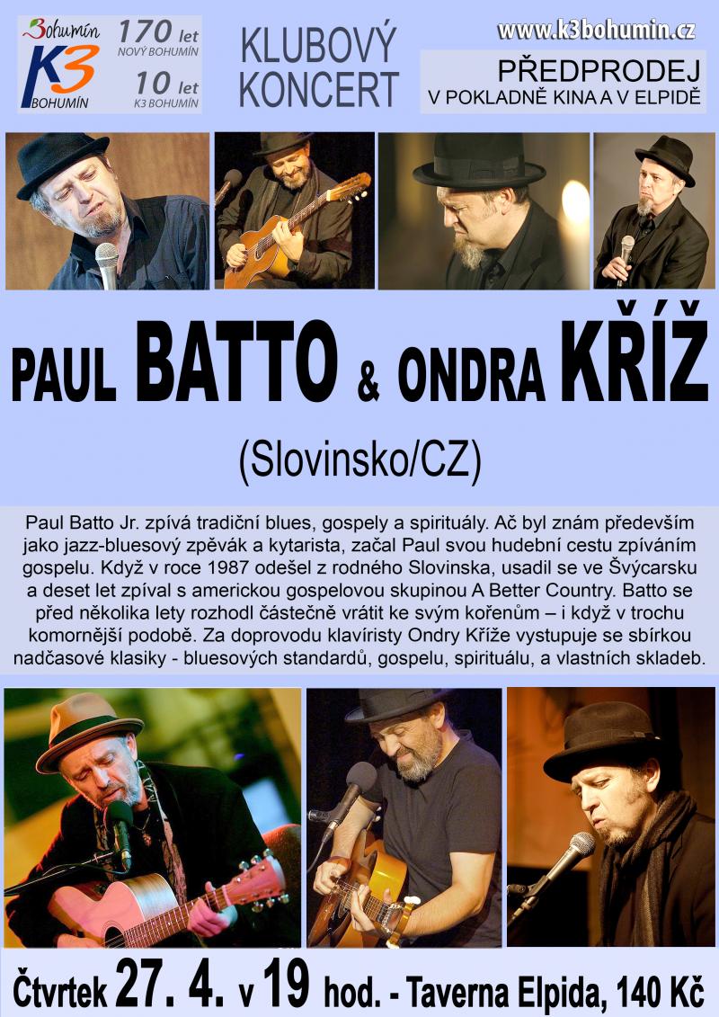 Zobrazit detail akce: Paul Batto & Ondra Kříž - (Slovinsko/CZ), blues &gospel