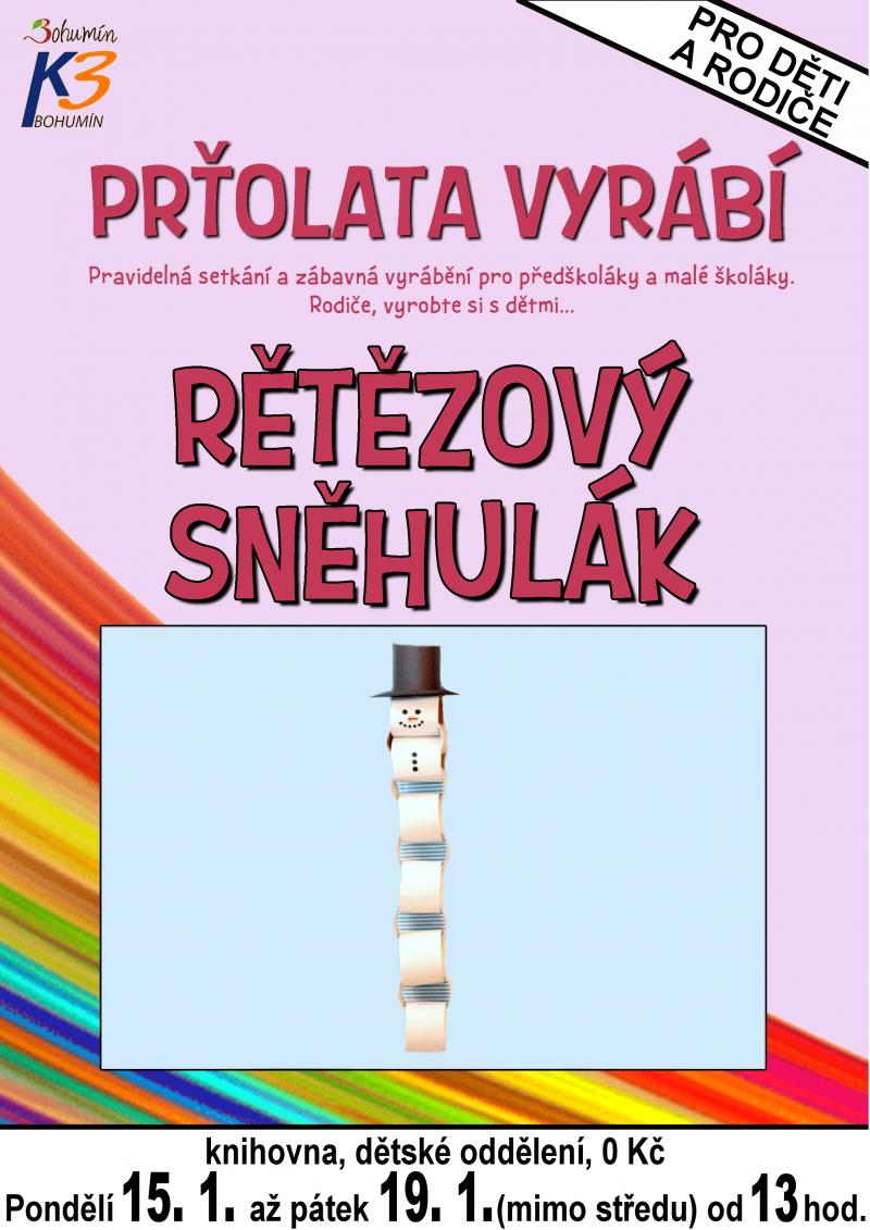 Zobrazit detail akce: Prťolata vyrábí... ŘETĚZOVÉHO SNĚHULÁKA