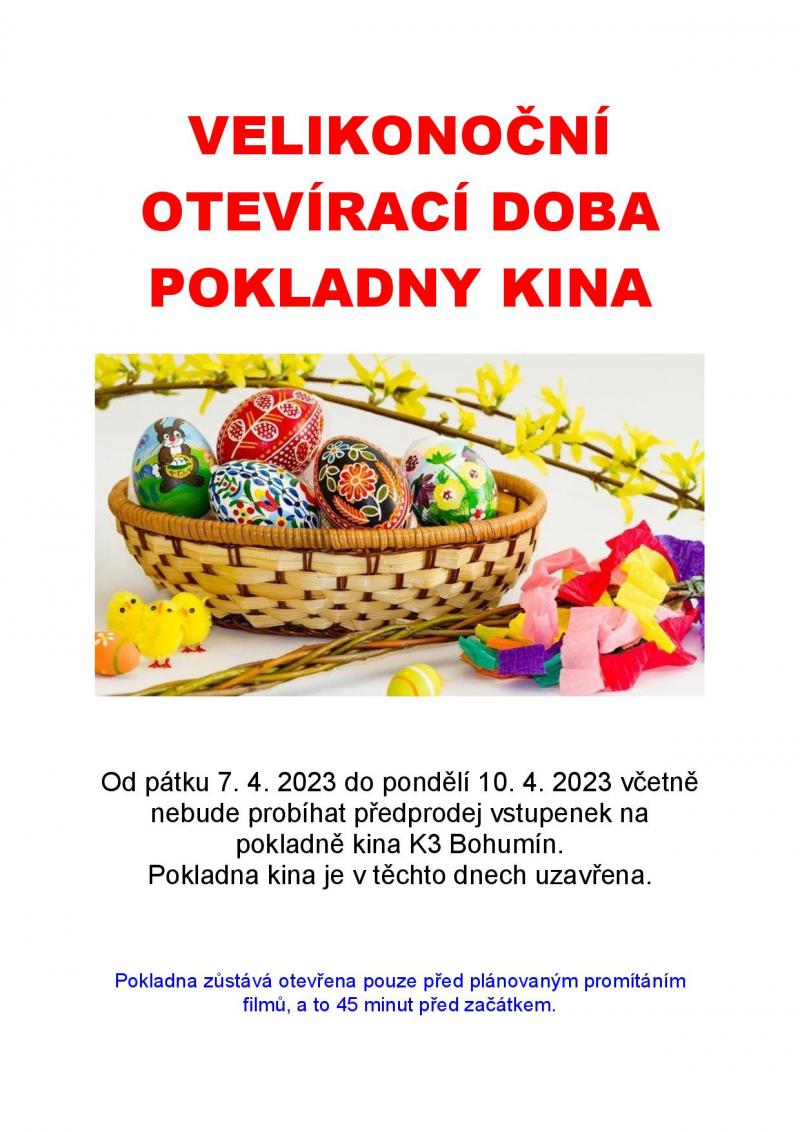 Zobrazit detail akce: Velikonoční otevírací doba pokladny