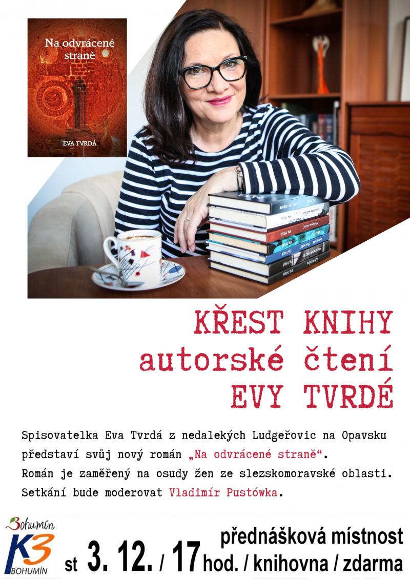 Zobrazit detail akce: Křest knihy a autorské čtení Evy Tvrdé