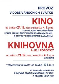 Provoz knihovny v době vánočních svátků