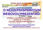 Zobrazit detail akce: Soutěž o nejlepší sportovní webovou prezentaci
