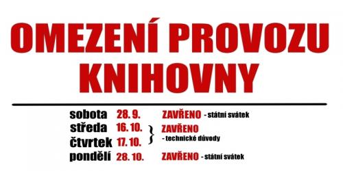 Zobrazit článek - Omezení provozu knihovny