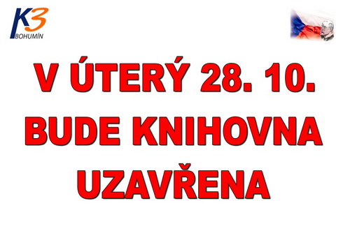 Zobrazit článek - V úterý 28. 10. 2014 bude knihovna UZAVŘENA