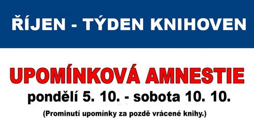 Zobrazit článek - TÝDEN KNIHOVEN nabízí zajímavé akce i AMNESTII