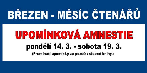 Zobrazit článek - Měsíc čtenářů nabízí zajímavé akce i amnestii