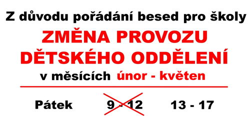 Zobrazit článek - ZMĚNA provozu Dětského oddělení