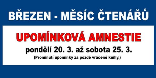 Zobrazit článek - Měsíc čtenářů a UPOMÍNKOVÁ AMNESTIE